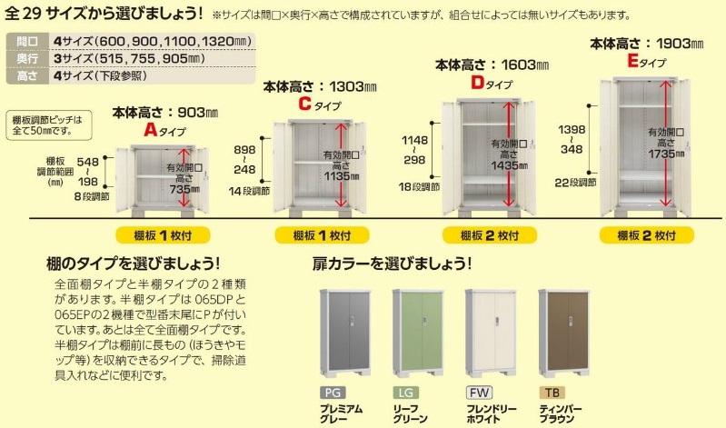 イナバ物置　アイビーストッカー　BJX-099D　全面棚タイプ